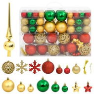 Detailed information about the product 112 Piece Christmas Bauble Set Red / Green / Gold Polystyrene