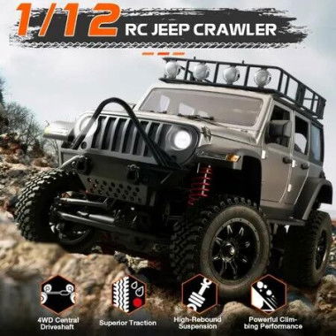 1/12 RC Rock Crawler, MN-128 Wrangeler Style RC Jeep Pickup Truck, 2.4GHz RC Crawler 4x4 Remote Control Off Road Climbing Car RTF with Upgraded Chassis