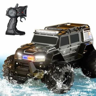 1:14 RC Police Car Amphibious SUV Truck with Police Siren Lights 2.4G Control Trucks Christmas Birthday Kids Boy Girl Gift COL Blue Age 6+ Kids