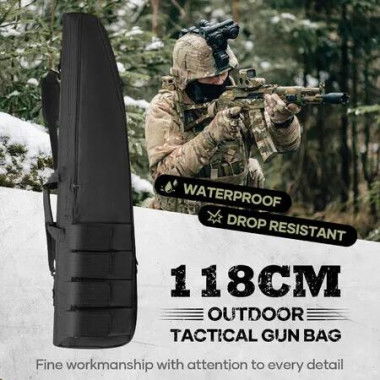 118cm Rifle Gun Bag Soft Padded Shotgun Case Tactical Shooting Range Hunting Gear Military Storage Transport with Carry Shoulder Strap 46 Inch