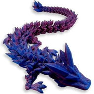 Detailed information about the product 12' 3D Articulated Crystal Dragon Fidget Toy: Unique Home or Office Decor and Stress Reliever(Laser Purple)