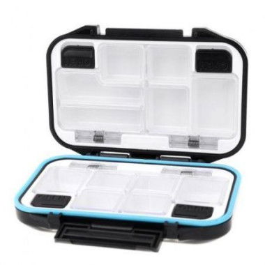 12 Compartments Waterproof Storage Case Fly Fishing Lure Spoon Hook Bait Tackle Box Black