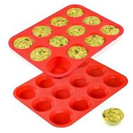 Detailed information about the product 12 Cups Silicone Muffin Pan - Nonstick Cupcake Pan 2 Pack Regular Size Silicone Mold