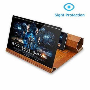 12 Inch Foldable Smart Phone Screen Amplifier Projector Wooden Phone Holder Stand With 3D Screen Magnifying Amplifying Glass