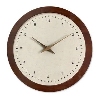 12 Inch French Crystal-Faced Wooden Wall Clock Silent, Elegant for Living Room ZSH016