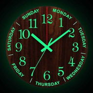 Detailed information about the product 12 Inch Luminous Wall Clock Wood Silent Light In Dark Night Nordic Fashion Wall Clock Non Ticking Clock With Night Light