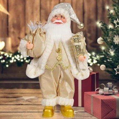 12 Inch Santa Claus Doll, Standing Santa Claus Figure Christmas Figurine Ornaments for New Year Christmas Holiday Party Home Decoration