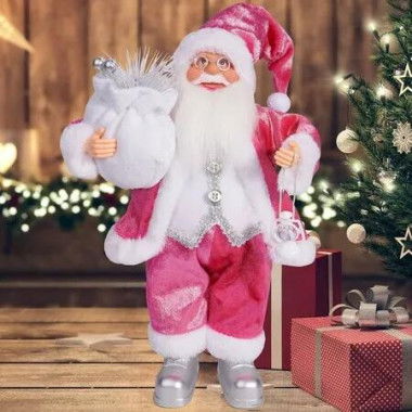 12 Inch Santa Claus Doll, Standing Santa Claus Figure Christmas Figurine Ornaments for New Year Christmas Holiday Party Home Decoration