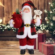 Detailed information about the product 12 Inch Santa Claus Doll, Standing Santa Claus Figure Christmas Figurine Ornaments for New Year Christmas Holiday Party Home Decoration