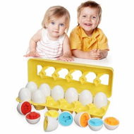 Detailed information about the product 12 Matching Eggs Educational Color & Shape Recognition Sorter Puzzle Skills Study Toys.