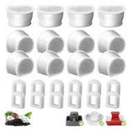 Detailed information about the product 12 Pack Cat Fountain Replacement Carbon Filters,12 Pcs Replacement Foam for Ceramic and Stainless Steel Pet Fountains Automatic Water Bowl Filters