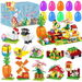 12 Pack Easter Egg Fillers with Farm Building Blocks Easter Theme Party Favors, Supplies for Easter Eggs Hunt, Basket Stuffers Toy Gift for Boys Girls. Available at Crazy Sales for $24.95
