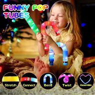 Detailed information about the product 12 Pack Glow Sticks Party Pack , Glow Necklaces & Bracelets, Halloween Light up Pop Tubes, Kids Glow in Dark Party Favor Supplies Decoration