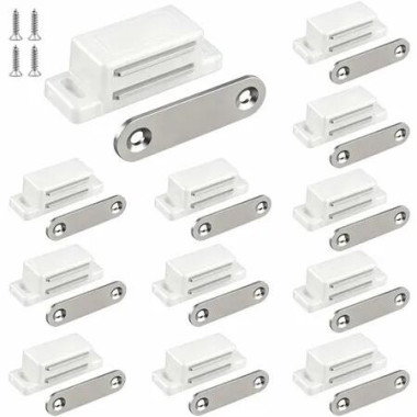 12 Pack Magnetic Cabinet Door Catches Brown Strong Magnet Latches with Screws for Cupboards Drawers Wardrobes Kitchen Bathroom Shutters