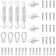 Detailed information about the product 12 Piece Sunshade Sail Accessory Set Stainless Steel