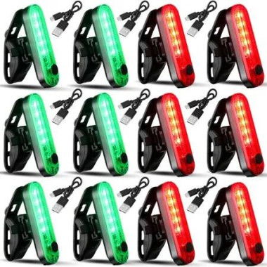 12 Pieces Battery Boat Navigation Lights Battery Powered Kayak Lights Boat SternLed Boats Safety,Dinghy 4 Types Flashing Mode