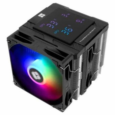 120 Digital Black CPU Cooler, Double Towers and Double Fans Cooling, CPU Air Cooler, Digital Screen Top Cover, for AM4/AM5,Intel LGA1851/1700/115X/1200