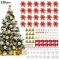 Detailed information about the product 120 pcs Christmas Tree Decoration Pendants, Christmas Decoration, Christmas Flowers Artificial for Christmas Tree, Wedding Ornaments,(Red)