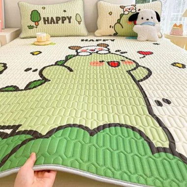 120*200cm 2p Set Latex Bedding Mat Summer Cool Silky Pillow Case Breathable Antibacterial Foldable Washable Kids Gift