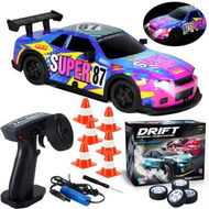 Detailed information about the product 1/22 2.4G RC Drift Cars Vehicle Toys Supercars 4WD Remote Control Racing Cars Boys Toy 12km/h High Speed Sports Car With Tires Color Blue And Pink