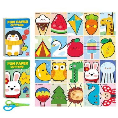 124 Piece Paper Cutting Kit 2 Themes Fun And Educational Toy For 3-6 Year Olds