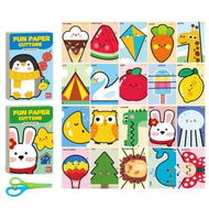 Detailed information about the product 124 Piece Paper Cutting Kit 2 Themes Fun And Educational Toy For 3-6 Year Olds