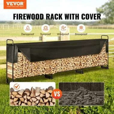 12.7 FT Outdoor Firewood Rack with Cover Firewood Holder 152