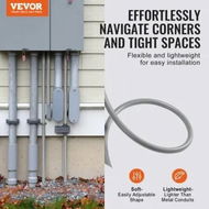 Detailed information about the product 12.7 mm Flexible Electrical Conduit 30.5 m PVC Liquid-Tight Conduit Non-Metallic with 5 Straight and 5 90-Degree Conduit Connector Fittings