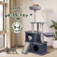 Detailed information about the product 127cm Cat Tree Tower Scratching Post Bed Sisal Scratcher Furniture House Cave Condos Climbing Stand Gym Hammock Ramp