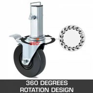 Detailed information about the product 12.7cm Scaffolding Rubber Swivel Caster w/ Dual Lock 200kg Capacity 4 Pack