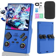 Detailed information about the product 128G 40000 in 1 V40 MAX Handheld Game Console 4.0 inch IPS Screen Mini Retro Console 3800mAh Portable Pocket Arcade 45 Mainstream Emulator (Blue)