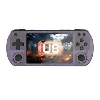 128G Retro Handheld Game Console With 15000+ Games, 4 inch IPS Screen, Open Source Linux System, Portable Game Console, Purple