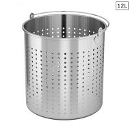Detailed information about the product 12L 18/10 Stainless Steel Perforated Stockpot Basket Pasta Strainer With Handle.