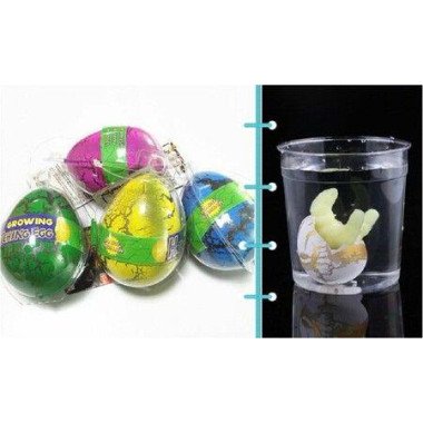 12P Dino Egg Cute Magic Grow in Water Egg Add Water Child Gift Hatching Inflatable Toy(Color Cracks)