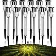 Detailed information about the product 12Pack Solar Lights Outdoor Decorative 8H Waterproof Auto Solar Garden Lights Anti-Deform Stainless Steel Pathway Light Solar Powered For Garden Walkway