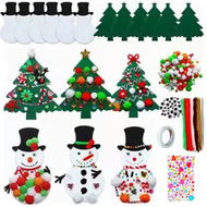 Detailed information about the product 12pcs Christmas Felt Craft Kits DIY Snowman Ornaments Wall Mounted Detachable Kids Home Door Hanging Decorations Christmas Birthday Gift