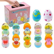 Detailed information about the product 12pcs Easter Egg Fillers Toy Non-toxic Multicolor Safe Material Abs Kawaii Design Printed Opening Eggshell