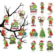 Detailed information about the product 12Pcs Grinch Cartoon Elf Christmas Tree Hanging Ornaments For Christmas Party Decoration