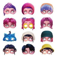 Detailed information about the product 12PCS Half-face Paper Mask KPop Demon Hunters Masquerade Party Photo Props