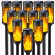 Detailed information about the product 12Pcs Halloween Solar Lights Outdoor,Solar Torch Lights for Halloween Outdoor Decorations,Halloween Pathway Lights,LED Outdoor Lighting Landscape