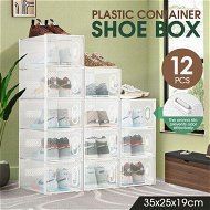 Detailed information about the product 12PCS Plastic Shoe Boxes Clear Stackable Organiser Transparent Storage Containers Sneaker Display Cases Bins Holder Organizer Unit
