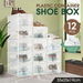 12PCS Plastic Shoe Boxes Clear Stackable Organiser Transparent Storage Containers Sneaker Display Cases Bins Holder Organizer Unit. Available at Crazy Sales for $39.97