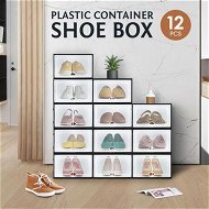 Detailed information about the product 12PCS Plastic Shoe Display Cases Stackable Storage Organiser Box White