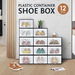 12PCS Plastic Shoe Display Cases Stackable Storage Organiser Box White. Available at Crazy Sales for $49.96