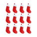 12 Pcs Red Felt Christmas Stockings 15