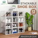 12Pcs Shoe Box Storage Case Clear Boxes Sneaker Display Plastic Extra Large Stackable Container Unit Transparent Organizer. Available at Crazy Sales for $43.96