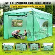 Detailed information about the product 12'x 8'x 8' Pop-Up Greenhouse, Set Up in Minutes, Portable Greenhouse with Doors & Windows. High Strength PE Cover & Powder-Coated Steel Construction