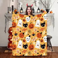 Detailed information about the product 130*150Cm Halloween Blanket Halloween Throw Blanket Flannel Lightweight Soft Plush Fuzzy Blankets For Bed Sofa Couch Car Travel Pet