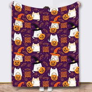 Detailed information about the product 130*150Cm Halloween Blanket Halloween Throw Blanket Flannel Lightweight Soft Plush Fuzzy Blankets For Bed Sofa Couch Car Travel Pet