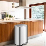 Detailed information about the product 13.2 gallon stainless steel trash can with Removable Inner Bucket for Home Use